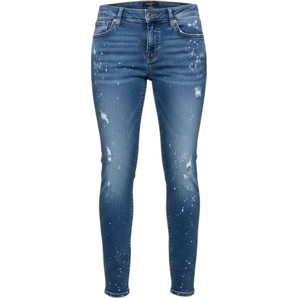 Rock & Republic Womens Blue Bleach‎ Splatter Distressed Skinny Jeans Size 8